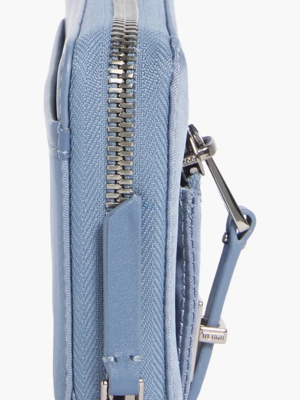 Tumi Pale Blue Zip-Around Wallet with Front Pocket